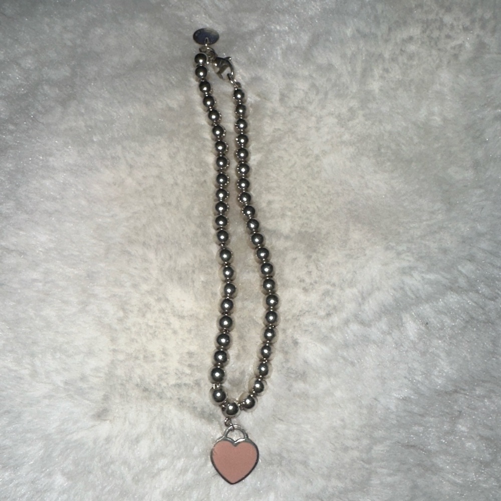 Tiffany&Co. Return to Tiffany Pink Heart Tag Bead Bracelet